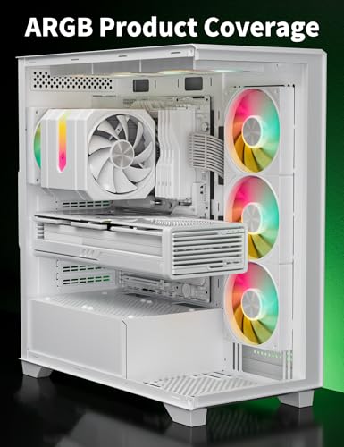 upHere Gaming ARGB-Splitterkabel,ARGB-Verlängerungskabel,5V 3-poliges adressierbares RGB-Kabel,ARGB Splitter und Fan Splitter für Computergehäuse,CPU-Kühler und 5 V RGB Lüfter,PC Kabel RGB(2er-Pack)