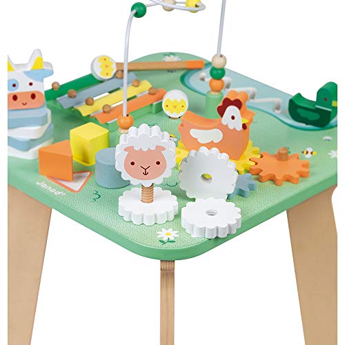 Janod Wooden Pretty Meadow Activity Table - 21.1" Tall - Ages 12 Months+ - J05327 #TOP7
