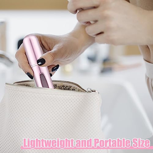 Movstriker 4PCS Perfume Atomizer Bottle, 5ML Travel Atomiser Refillable Mini Spray Bottles, Portable Bottle Empty Cologne Dispenser for Holiday and Outdoor Activities