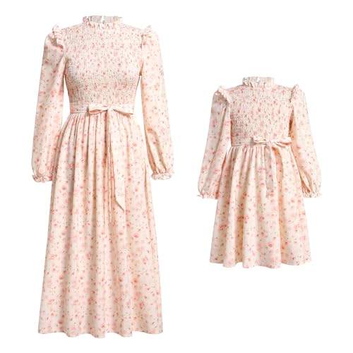 IDOPIP Mama und ich Kleider Boho Freizeitkleid Mutter Tochter Maxikleid...