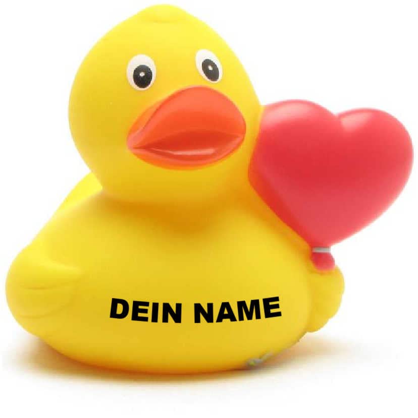 Bath Duck - Personalised (Heart Balloon Duck)