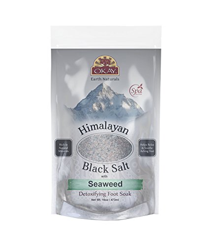 Himalayan Black Salt with Seaweed Soothing Mineral Soak Leaves Feet Feeling Cleansed,Refreshed and Relaxed No Parabens,No Silicones,No Sulfates For All Skin Types Made In USA 16oz
