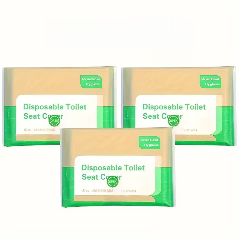 Toilet Seat Covers Large Universal Size Virgin Wood Pulp Portable Travel For Airplane Road Trips Camping 30 Pack