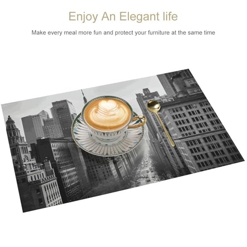 Sets de table New York anti-tache en PVC pour protéger votre table - 4