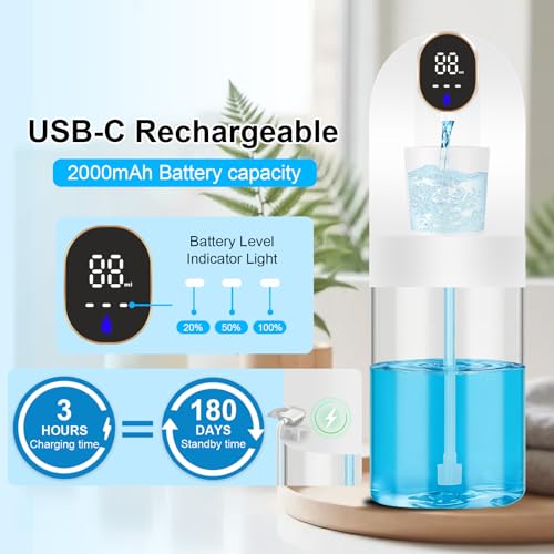 Image of Automatic Mouthwash Dispenser for Bathroom, 20.29 oz Touchless Smart Wall-Mounted Mouth Wash Dispensers, 4 Magnetic Cups, 4 Dispensing Modes, Hands-Free Bathroom Accessories for Home Kids Family-White