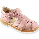  Ledersandalen Blume Klettverschluss - Pink Nude - Mädchen Sandalen, - Rosa Nude - Größe: 25 EU