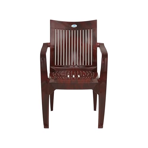 Image of Nilkamal CHR2209 Plastic Mid Back Chair |Set of 4|Stackable Chair|for Home, Dining Room, Bedroom, Kitchen, Living Room, Office, Outdoor, Garden |Rose Wood