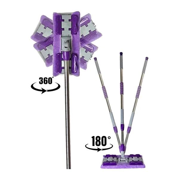 Mandallı Mop Mikrofiber Sihirli mop Fayans Duvar Yüzey Temizlik Mikrofiber Mandallı Mop , Teleskopik 360 derece dönen, Uzayıp Kıslan Sap, İstediğin Bezi Tak Kullan Yedek bezli