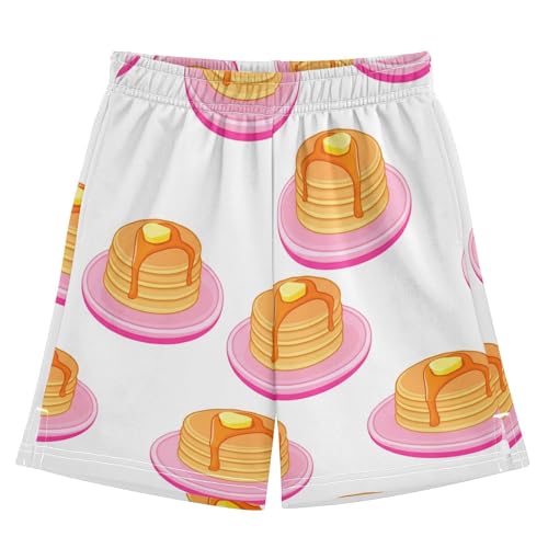 J JOYSAY Pancake Syrup Butter Plate Boys Athletic Shorts Kids Youth Casual Shotrs with Elastic Waistband Pockets