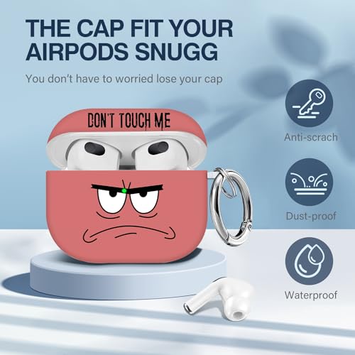 Image of for Airpods 3rd Generation Case,Don't Touch Me Cool Cover with Lanyard Big Eyes Cute Cartoon for Airpods 3rd Generation Case,Soft Shockproof Cover for Women Men-Watermelon Red