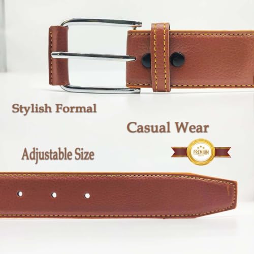 UNAGARRISE Men's Khaki Leatherette Belt - Image 3