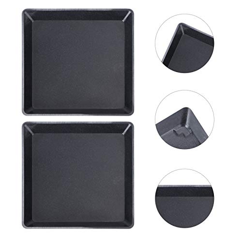 Doitool 2Pcs Plant Saucer Plastic Plant Tray Flower Pot Saucer Square Saucer For Indoors Outdoor Garden Plant Container Accessories 4.9 Inch Black #TOP4