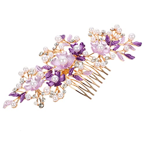 POPETPOP 結婚式用フラワーヘアコーム 花嫁向け華奢デザイン ヘアクリップ フラワーアクセサリー 髪留め おしゃれな婚礼用ヘッドドレス
