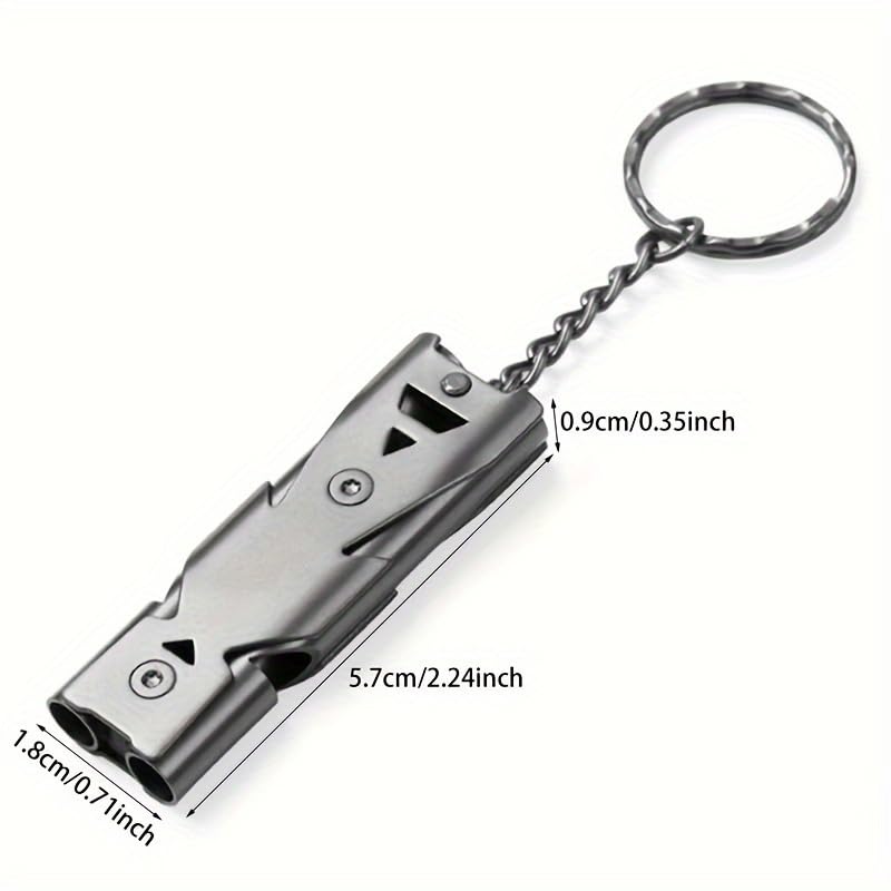 Silbato de supervivencia de acero inoxidable dual miniatura 2