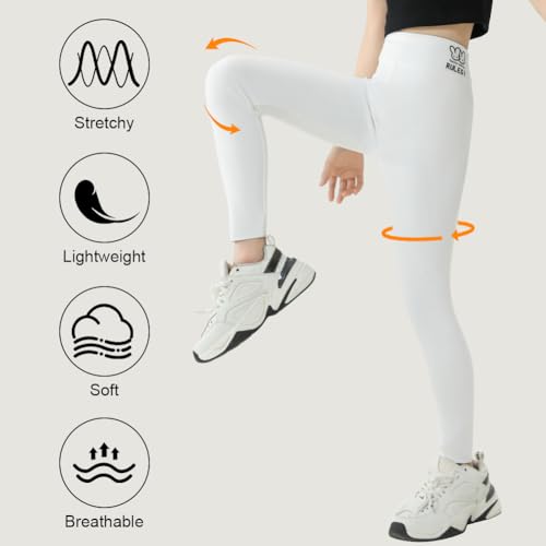 HOTUT Legginsy dziecięce dla dziewczynek, długie legginsy sportowe spodnie gimnastyczne długie spodnie dziewczęce, oddychające tkaniny legginsy dla dziewczynek, legginsy dziewczęce do tańca biegania