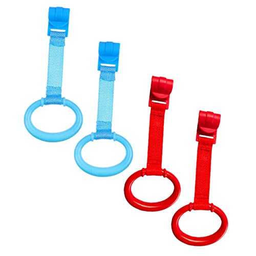 KOMBIUDA 4 Piezas tirador de cama infantil toys babygrow Cuna bebé anillos - Accesorios cuna Anillos cuna bebé manejar Pararse anillo de vivero anillo de mano para pequeños paño