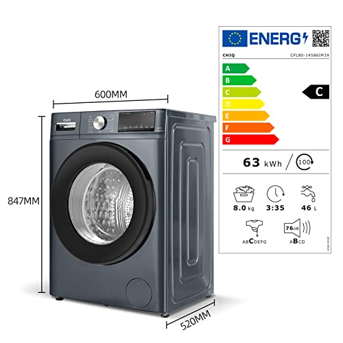 Lavadora-CHiQ-CFL80-14586IM3X-8kg-1400-rpm-Ancho-52cm-54L-Motor-Inverter-One-Touch-Quick-Wash