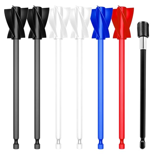 SHYSBV 6 Pcs Paint Mixer for Drill Paint Mixer Paint Stirrer for Drill Mixing Paddle for Drill Mixing Paddle Paint Whisk for Drill for Mixing Epoxy Resin Paint Pigment Glaze