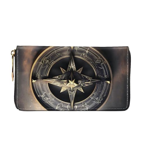 Magical Design Norse Runes Compass Women's Wallet Large Capacity Credit Card Holder Zip Phone Clutch Ladies Travel Purse2