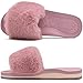 ONCAI Ciabatte da Casa Donna Rosa Pantofole Molle Piatte Peluche Sandali Punta Aperta in Pelliccia Sintetica Plantare per Tappetino da Yoga Con Supporto Arco 41