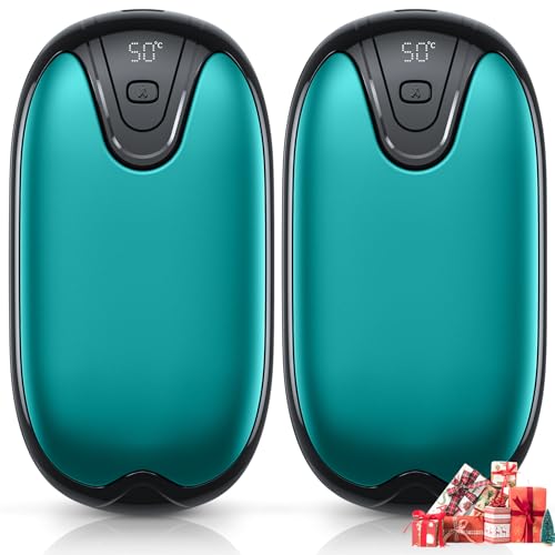 Wopigh Scaldamani Portatile,3000mAh*2 Scaldamani Magnetico,12 Ore Lunga Durata,Ricaricabile Tramite USB 2 in 1,3 Livelli Di Calore per Casa,Esterno,Campeggio, Escursionismo,Regalo in Inverno (Blue)
