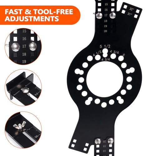 Image of Wheel Fitment Tool and Simulator, Offset Measuring Mockup Tool, Fits 14-22 Inch Rim Diameters and 7-17 Inch Widths, 5-Lug Bolt Pattern