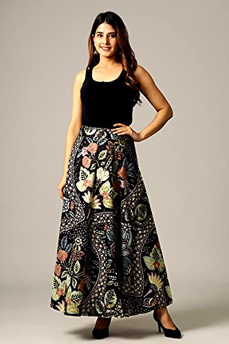 Image of Ravaiyaa - Attitude is everything Cotton Hand Block Floral Printed Wrap Around Women's Free Size Skirt Rapron