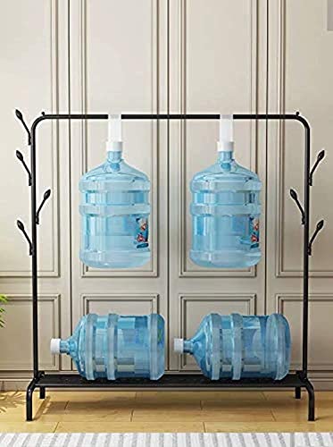 Image of Owme Heavy Duty Clothes Drying Rack with Wheels | 1 Tier Double Pole Garment Rack | Laundry Drying Stand for Balcony | Cloth Hanging Stand | Indoor Outdoor Drying Rack for Clothes - POLE BLACK
