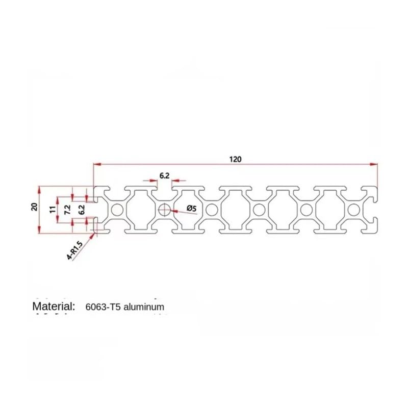 1PCS 20120 T-slot Aluminium Profil Eloxiertem Extrudierten 3D Druck Rahmen Gravur Maschine Panel Gleitschiene Werkbank(200mm)