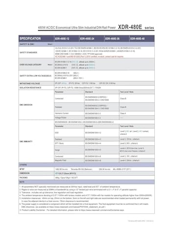 Alimentation XDR-480E-12 haute densite de puissance 480W AC/DC - 5