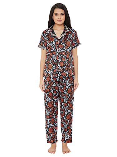 Image of Clovia Women's Satin Floral Sleepwear Pack of 2