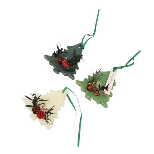KIMISS 3PCS Sachet de Cera Aromática con Forma de Árbol de Navidad miniatura 3