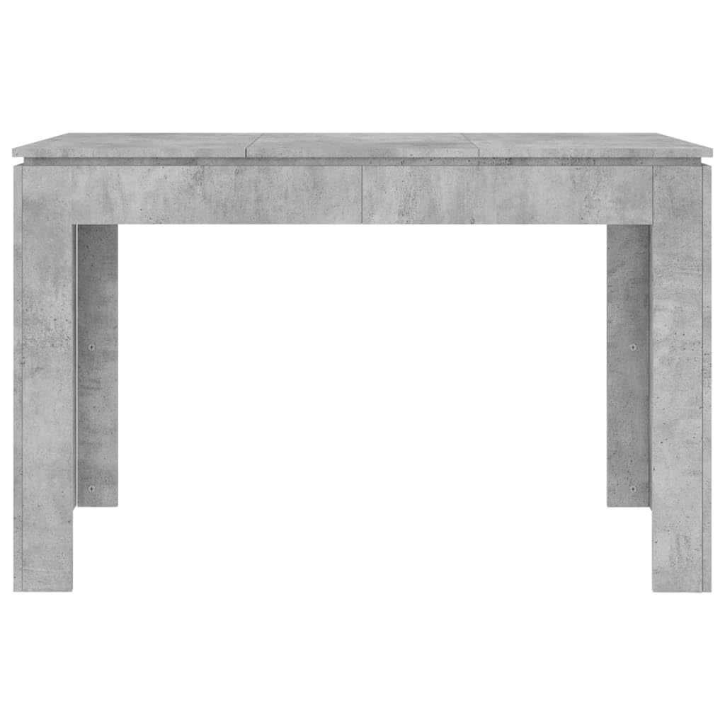 Table de salle à manger pour salon - 120 x 60 x 76 cm - Gris béton - Matériau bois - Minimaliste - Résistant à l'humidité - Table à manger robuste pour collations, vases