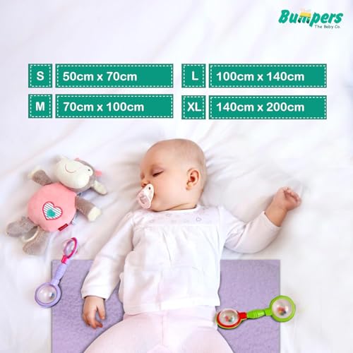 Image of Bumpers Waterproof Quick Dry Protector Dry Sheet|Breathable and Hypoallergenic Ultra Soft Fitted Baby Bed Protector Sheet for Toddler Children| King Size (XXL, 260x200cm, Violet)