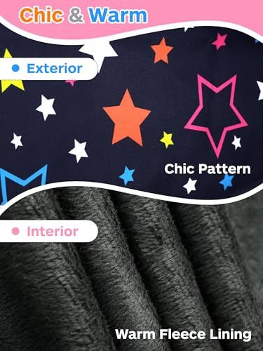 TODDOR 3 Pack Girls Printed Fleece Lined Leggings Thick Thermal Tights Warm Ankle Length Pants Winter Clothes for Kids3