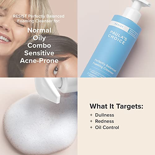 Paula'S Choice 27830 Resist Perfectly Balanced Foaming Cleanser, Hyaluronic Acid & Aloe, Anti-Aging Face Wash thumb #3