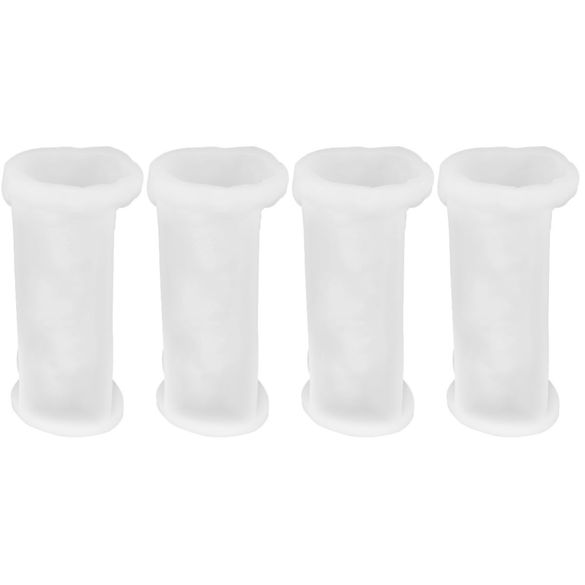 4 Pezzi Stampo Teschio in Silicone per Candele Halloween, Bianco