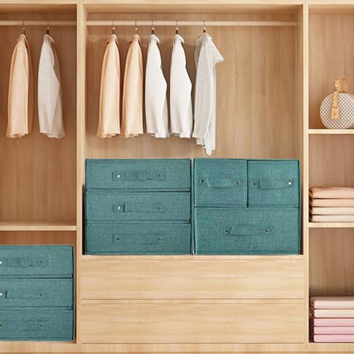 Stoff Aufbewahrungsbox mit Deckel faltbar Schublade Teiler Organizer Kleiderschrank Schublade Teiler Unterwäsche Schrank für Socken, BHs, Krawatten (3 * 3)