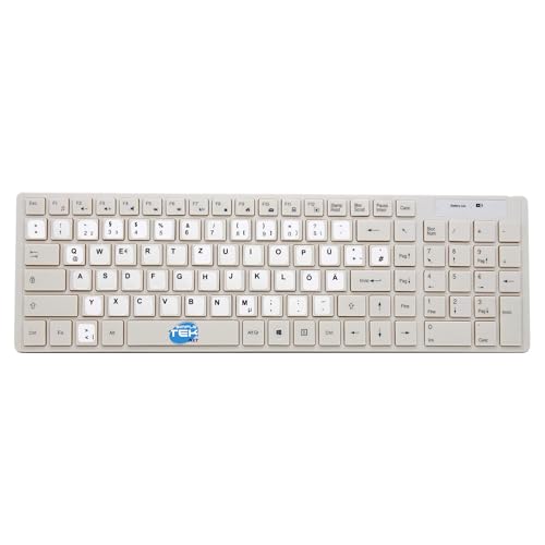 Teclado y ratón inalámbricos blancos QWERTZ para evitar cables sueltos 2