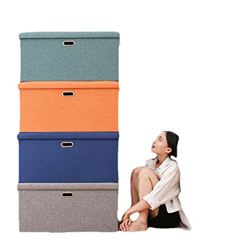 Gain de place : Pouf de rangement pliable en lin pour jouets