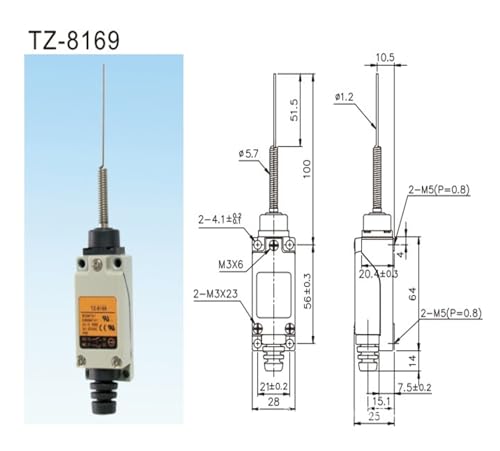 Fin de course de course TZ-8169 flexible pour détection multidirectionnelle - 2