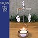 Angel Christmas Candle Spinner - Kneeling Angels are Holding The Morning Stars of Heaven - Smokeless Tea Light Candle Included - Christmas Decoration 5.5