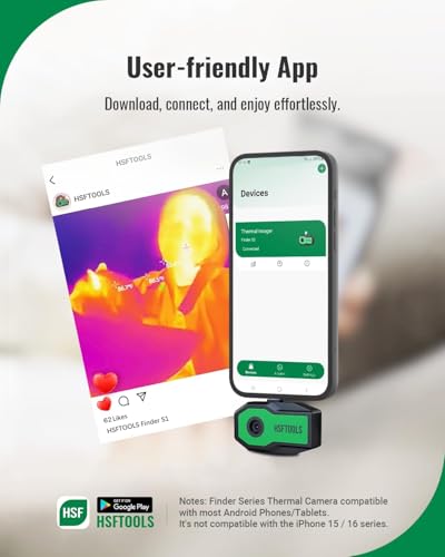 Caméra thermique Android Finder S1 HSFTOOLS 96x96 avec mallette