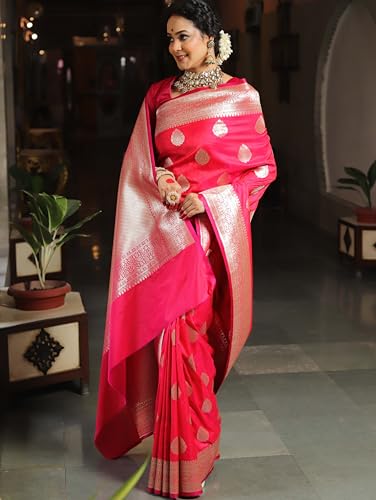 Image of Sugathari Women's Banarasi Saree Pure Kanjivaram Silk Saree Soft new ladies 2025 Design Wear Pattu Sarees Sadi Party Sari collections With Blouse Piece (San Pari-224)