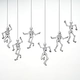 Cheerland Jointed Skeleton Garland Halloween Party Decorations Skull Garland Monster Disco Dancing String Decor Bones Spooky Scary Banner Kids Celebration Summerween Decoration and Supplies 15 Inch