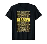 Varsity-Gold Yellow Blessed University-Gold Yellow Graphic T-Shirt