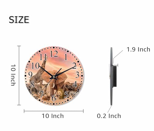 Reloj de pared analógico silencioso 10 pulgadas miniatura 2