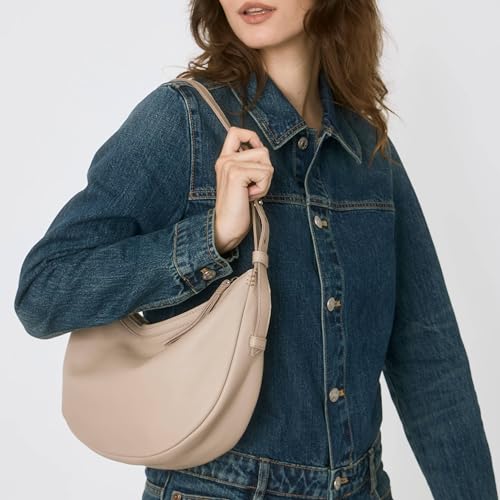 Image of The Sak Tess Crescent Shoulder Bag - Premium Women's Handbag for Everyday & Travel - Adjustable Strap with Zipper Closure