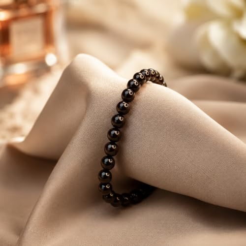 Image of VAMA Red Garnet Bracelet (8mm) | Healing Crystal Energy Stone Quartz Chakra Gemstone for Success, Health, Manifestation, Self-Esteem, Money and Chakra Healing for Men and Women