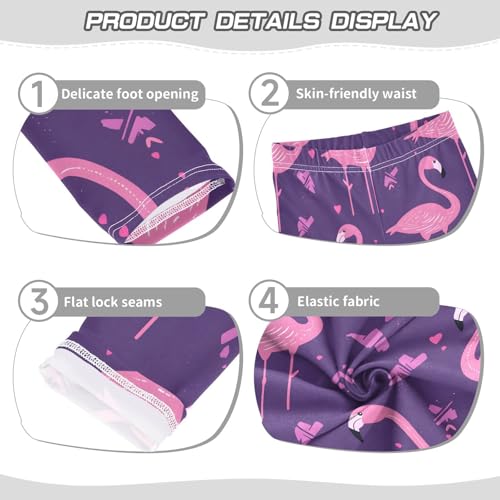 Cute Flamingos Girls Leggings Soft Stretch Workout Yoga Dance Pants for Kids Casual Tights3
